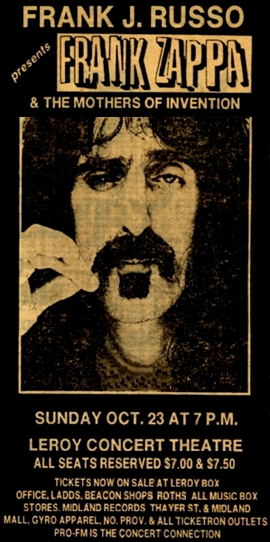 23/10/1977Leroy Concert theater, Pawtucket, RI